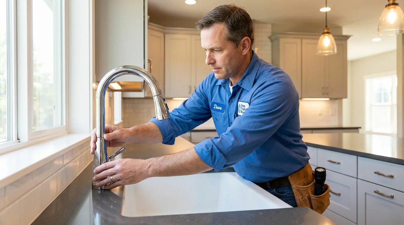 Kitchen faucet installation by Johns Plumbing LLC in Shady Spring